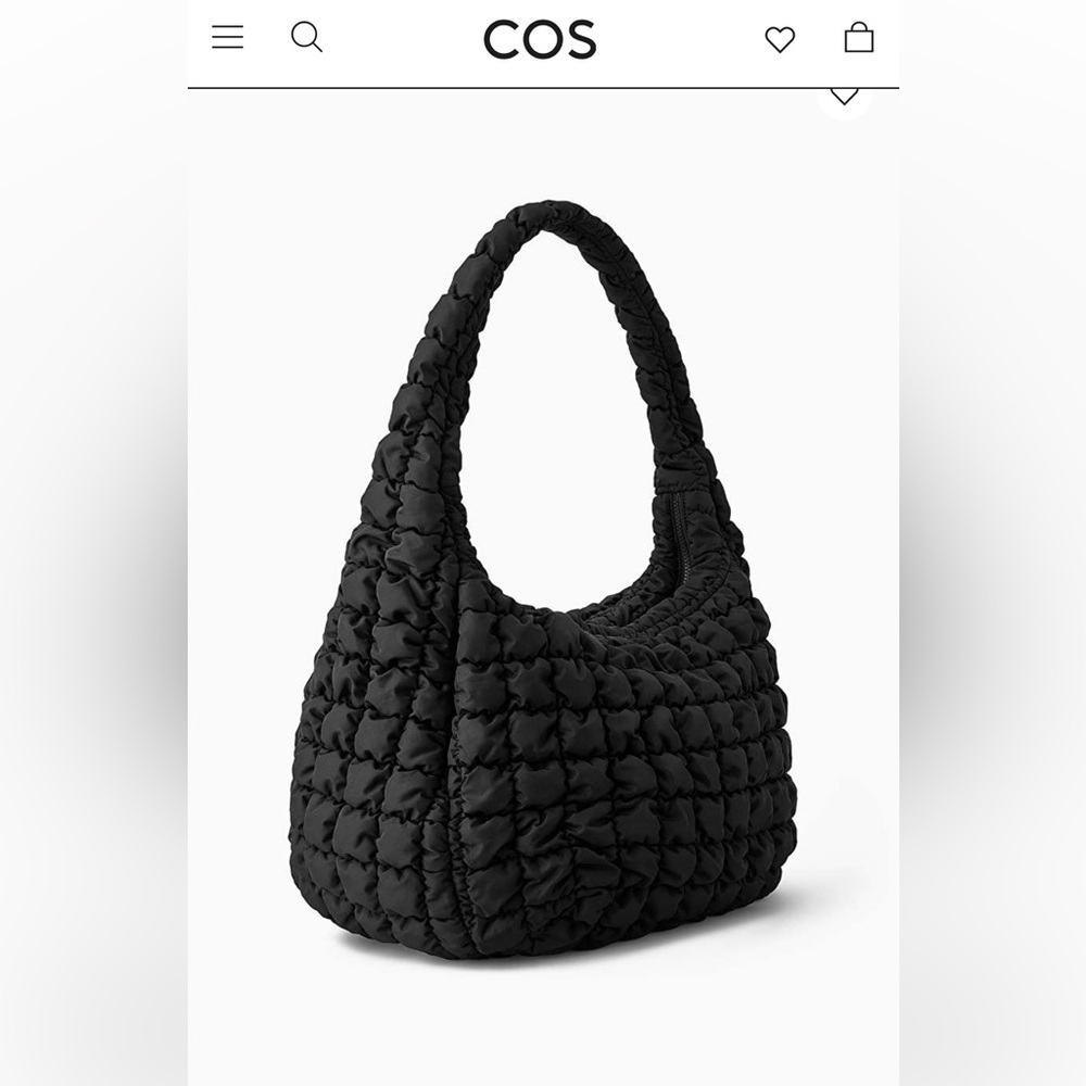 COS Oversized Quilted Crossbody Bag - Black
